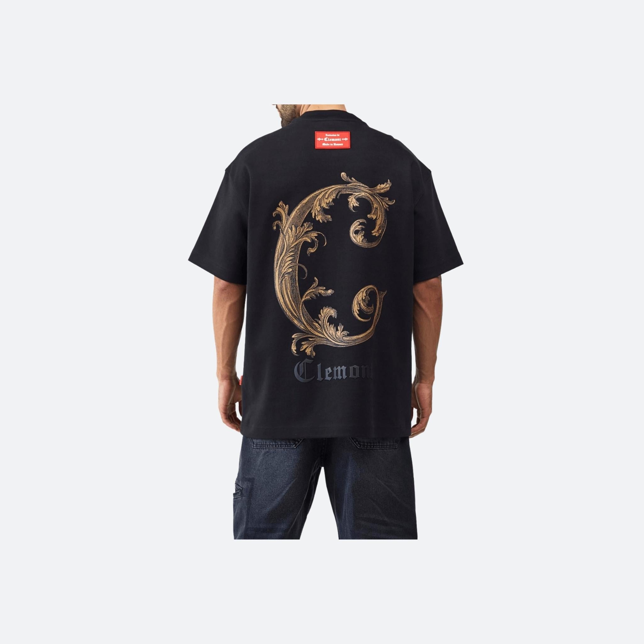 Clemont Hombre Camiseta Oversized Onirico Negro
