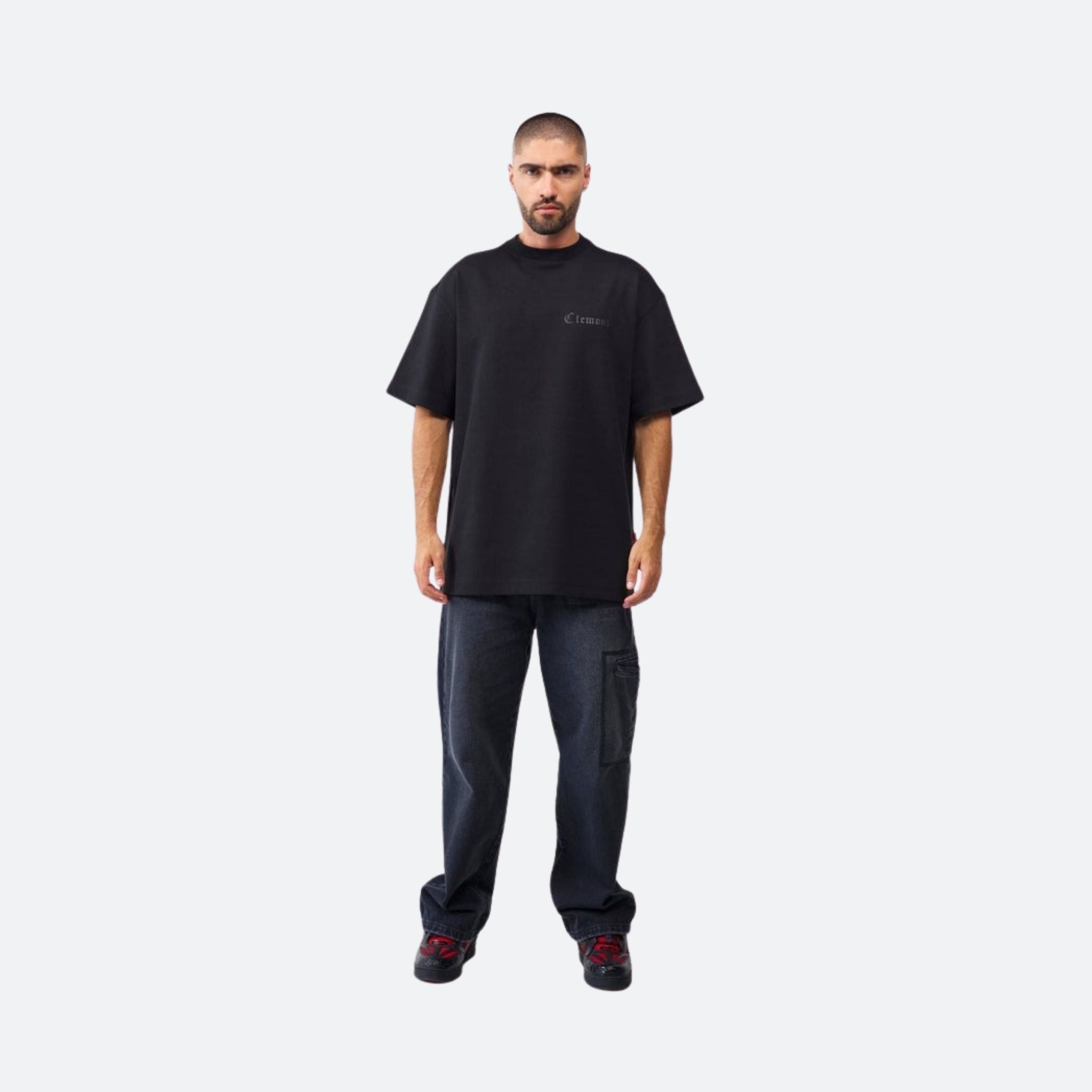 Clemont Hombre Camiseta Oversized Onirico Negro