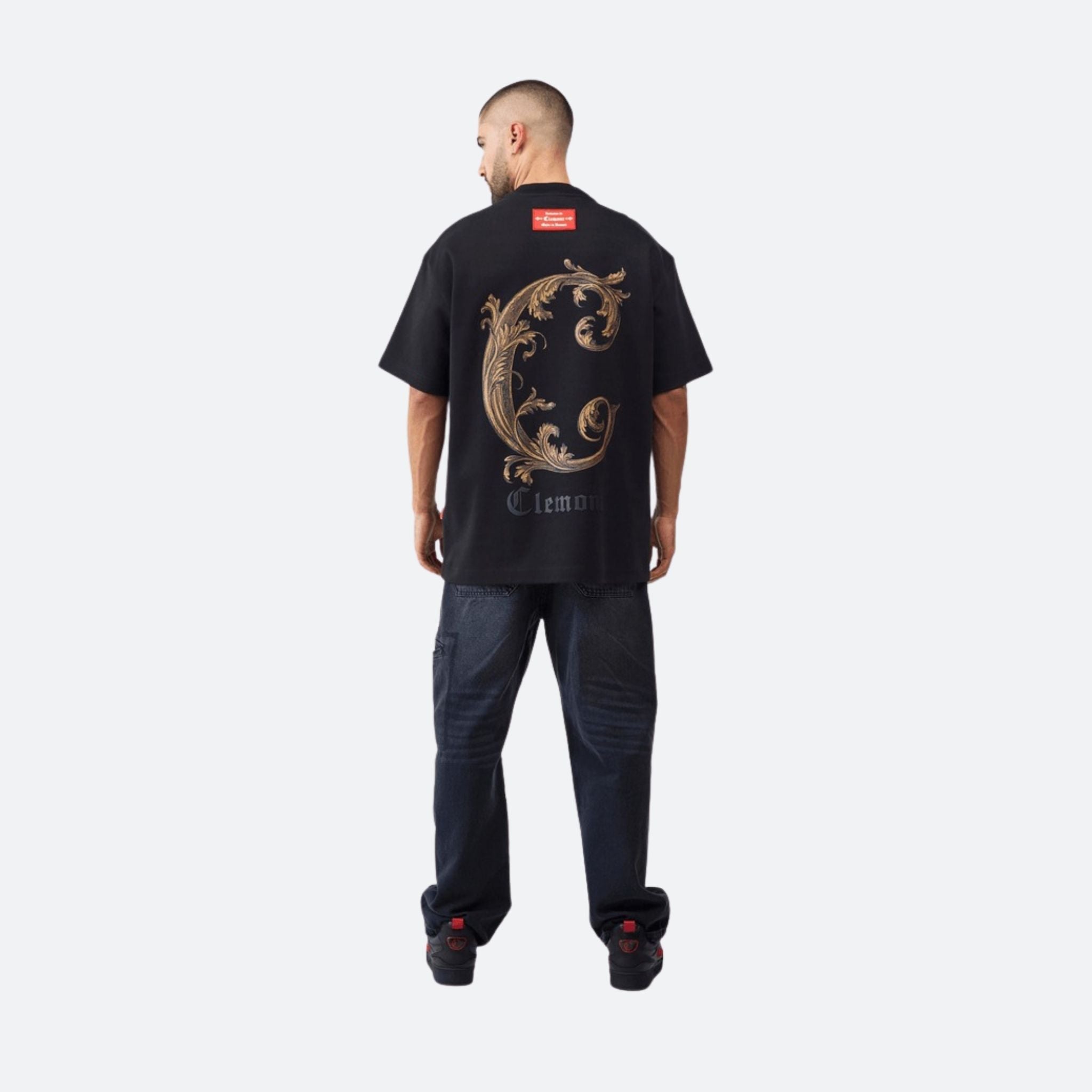 Clemont Hombre Camiseta Oversized Onirico Negro