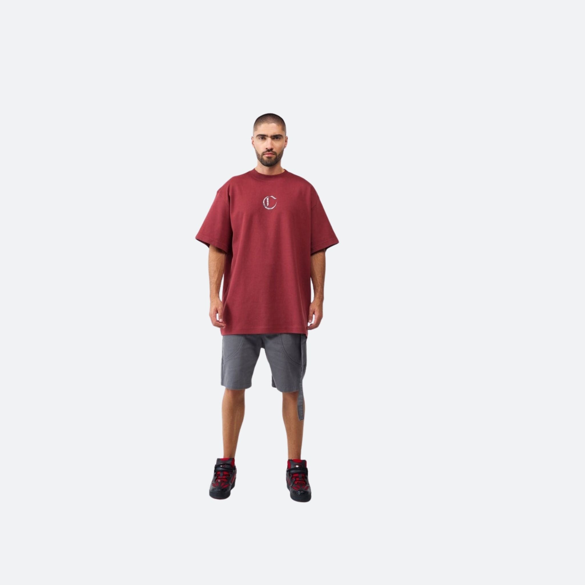 Camiseta Hombre Oversized Nocturna Vinotinto Clemont